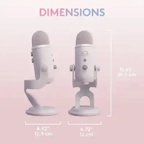 NEW Logitech Blue Yeti USB Microphone White Mist Streaming Gaming Podcast Mic - Picture 9 of 14